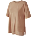 Sexy dames sporttop van mesh los ademend sneldrogend t-shirt in de kleur lichtbruin - Woestijn Zonlicht