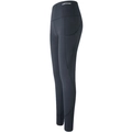 Hoch taillierte Fitness-Leggings in Dunkelgrau mit Seitentaschen und Push-Up-Effekt - S / Grau