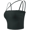Sujetador deportivo negro de alta sujeción con tirantes finos y diseño minimalista - S / Negro