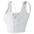 Reggiseno sportivo bianco con spalline larghe e dettaglio incrociato sul retro - S / Bianco