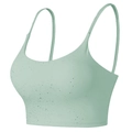 Sujetador deportivo yoga verde menta con tirantes finos y patrón de manchas de tinta - S / Verde