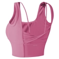 Reggiseno sportivo rosa con design incrociato sulla schiena e fascia di sostegno alta - S / Rosa Rosso