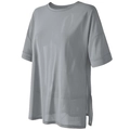 T-shirt yoga grigia in mesh traspirante da donna con spacchi laterali - Grigio Rinoceronte