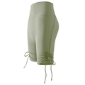 Olivgrüne High-Waist Sport-Shorts mit Kordelzug für Fitness und Yoga-Training im Freien - Grün