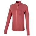 Slim fit women's sports jacket with stand collar and zipper in dusty rose color - Caramel color