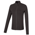 Giacca sportiva da donna slim fit con collo alto e cerniera in grigio scuro - S / Nero