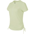 Slim fit women's quarter-zip yoga t-shirt with adjustable drawstring sides in mint green - S / Grass Green