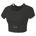 Short sleeve sports t-shirt with built-in pads and YOU THE graphic in black - Black