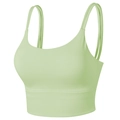 Light green sports bra with thin straps and high-stretch fabric for yoga and fitness - Light Grass Green