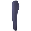 Vista lateral de los leggings de yoga de talle alto con costuras ergonómicas y tela suave - M / Azul