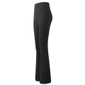 High waisted black flare yoga leggings with slimming tummy control and split hem detail - S / Black