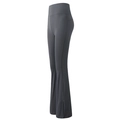 High-waisted flared yoga pants in dark grey with tummy control and side slit detail - S / Dark Gray