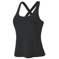 Black high-elastic yoga tank top with U-neck and cross-back straps for fitness and running - S / Black