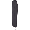 Donkergrijze yoga sportbroek met hoge taille en verstelbaar trekkoord bij de enkels - S / Zwart