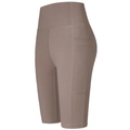 High-waisted yoga shorts in aards kleibruin met zijzakken en een slanke pasvorm - S / Cacao