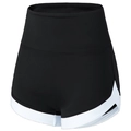 High-waisted black yoga shorts with white trim and push-up effect for fitness training - S / Black