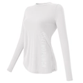 Camiseta de yoga blanca de manga larga para mujer con aberturas laterales y texto - S / Blanco Roto