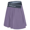 Pantaloncini sportivi viola taglie forti a vita alta incrociata con drappeggio laterale - S / Viola