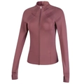 Damen Sportjacke in Altrosa, schmale Passform, Reißverschluss, Stehkragen und Daumenlöcher - S / Rosarot