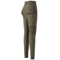 Pantalones de yoga de cintura alta con efecto push-up, bolsillos cargo y malla verde - S / Verde