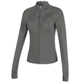 Veste de sport grise foncée pour femme avec col montant et fermeture éclair ajustée - S / Gris Titane