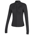 Schmal geschnittene schwarze Sportjacke mit Daumenlöchern und Reißverschluss für Yoga - S / Schwarz