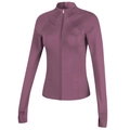 Damen Sportjacke in Dunkellila mit Reißverschluss und Daumenlöchern für Yoga und Fitness - S / Hellviolett