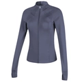 Damen Sportjacke mit Reißverschluss und Daumenlöchern in Rauchlila für Yoga und Lauf - Dunkelblau