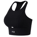 Sujetador deportivo negro de alto impacto con espalda de nadadora y detalle calado para correr - S / Negro