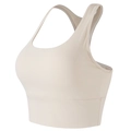 Reggiseno sportivo imbottito con design racerback in tessuto elastico beige per lo yoga - Crema