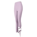 Leggings yoga lilla a vita alta con eleganti lacci a fiocco sul lato del polpaccio - Taglia S / Pantaloni e gonne / Rosa