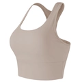 Reggiseno sportivo beige ad alta elasticità con spalline larghe e design senza cuciture - Kaki