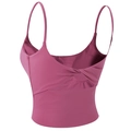 Sujetador deportivo malva con espalda cruzada retorcida y tirantes finos para yoga - S / rosa intenso