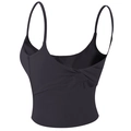 Sujetador deportivo gris oscuro con tirantes finos y detalle de nudo en la espalda - S / Negro