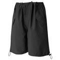 Zwarte cargo shorts voor dames met hoge taille, trekkoord en verstelbare zoom - S / Zwart