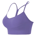 Sujetador deportivo morado con tirantes finos en Y para yoga y entrenamiento - S / Púrpura profundo