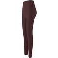 Vue détaillée du legging de yoga taille haute marron chocolat montrant la coupe latérale - Pourpre Foncé