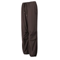 Women's dark brown cargo pants with elastic drawstring waist and large side pockets - Dark Brown