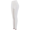 Witte yoga legging met hoge taille, rode bies en naadloze corrigerende stof - S / Contrastrand Stijl / Broken Wit