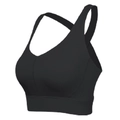 Schwarzer Sport-BH mit hoher Stützkraft und breiten Trägern für Fitness und Yoga - Blauschwarz