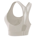 Cremefarbener Sport-BH mit Racerback-Netzeinsätzen und verstellbarem Rückenverschluss - S / Creme