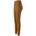 Vue latérale du legging de yoga sans couture marron caramel avec taille haute gainante - Jaune Moutarde