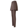 Legging de yoga 2 en 1 taille haute moka avec jupe pour fitness et course - S / Bas / Châtain