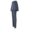 Legging de yoga 2 en 1 gris foncé à taille haute avec jupe de sport pour la course - XL / Bas / Bleu