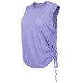 Loose lavender sleeveless yoga top with adjustable side drawstrings for summer workout - Deep purple