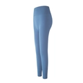 Nahaufnahme der himmelblauen High-Waist-Yogahose aus nahtlosem Stretch-Material - S / Eisblau