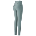 Legging de yoga taille haute vert sauge avec une taille croisée en V à l'arrière - Vert