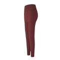 Vue détaillée de profil d'un legging de yoga bordeaux à taille haute et ceinture élastique - S / Rouge Ancorra