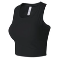 Women's black shockproof yoga sports bra made of nylon and spandex with slim fit design - Black