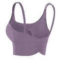 Sujetador deportivo morado oscuro de alta elasticidad para yoga con tirantes anchos - Púrpura